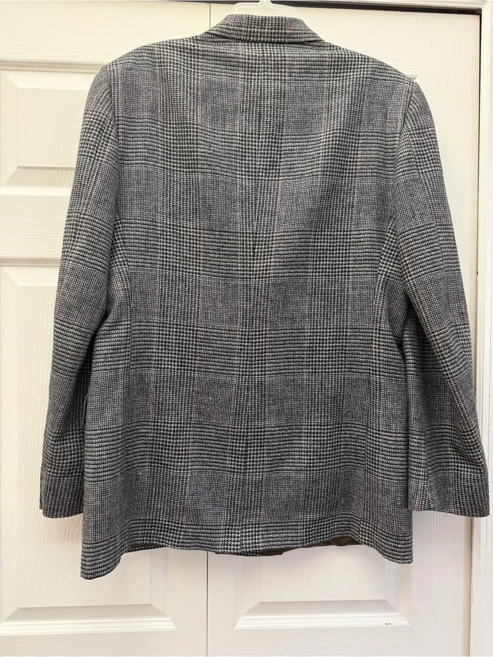 Evan Picone Gray Glen Plaid Double-Breasted Sport Coat